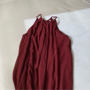 burgundy halter dress